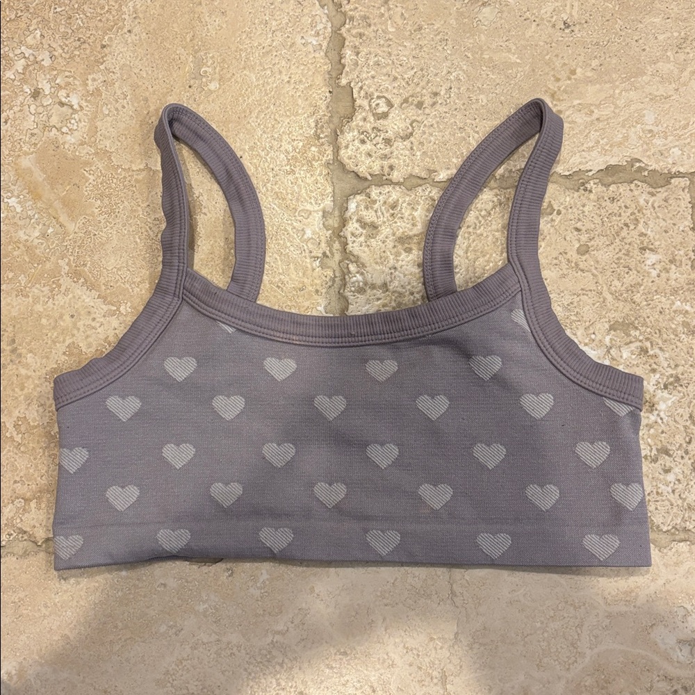Gray Heart Pattern Bralette